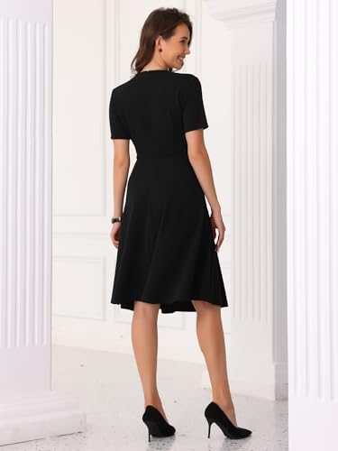 Allegra K Elegant V Neck Wrap Dress for Women