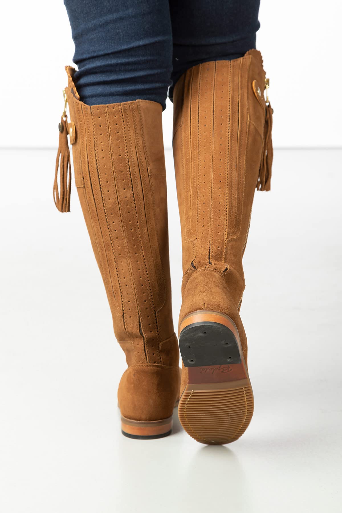Ladies Regular Fit Spanish Riding Boots Womens Suede Knee High Country Boot