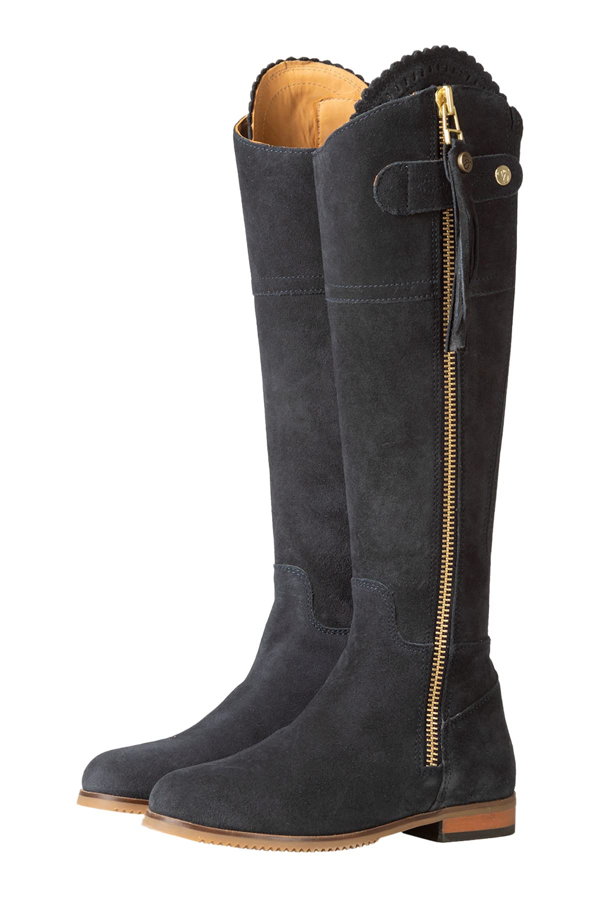 Ladies Regular Fit Spanish Riding Boots Womens Suede Knee High Country Boot