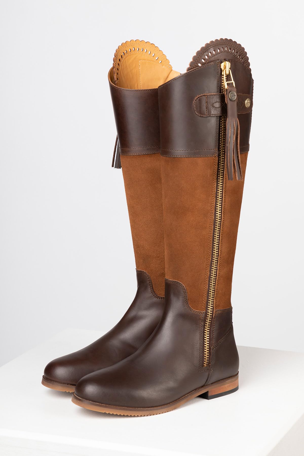 Ladies Regular Fit Spanish Riding Boots Womens Suede Knee High Country Boot