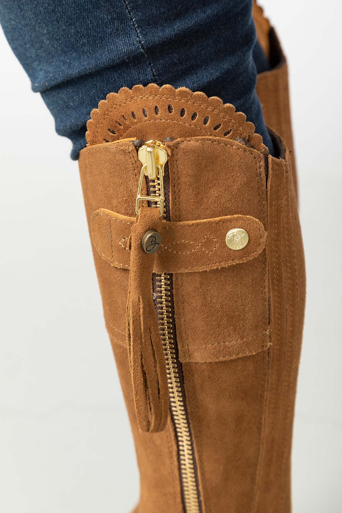 Ladies Regular Fit Spanish Riding Boots Womens Suede Knee High Country Boot