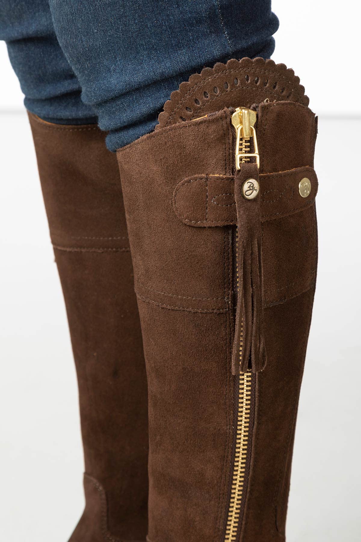 Ladies Regular Fit Spanish Riding Boots Womens Suede Knee High Country Boot
