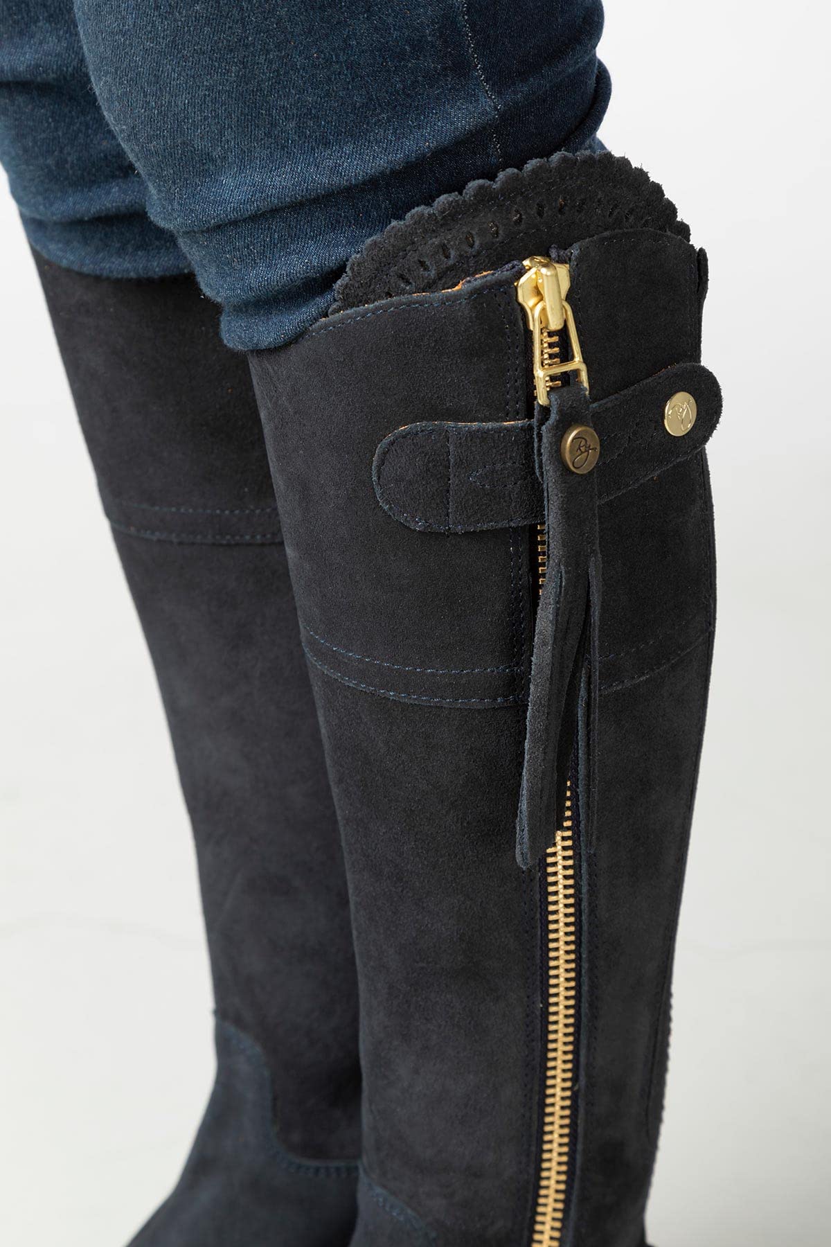 Ladies Regular Fit Spanish Riding Boots Womens Suede Knee High Country Boot