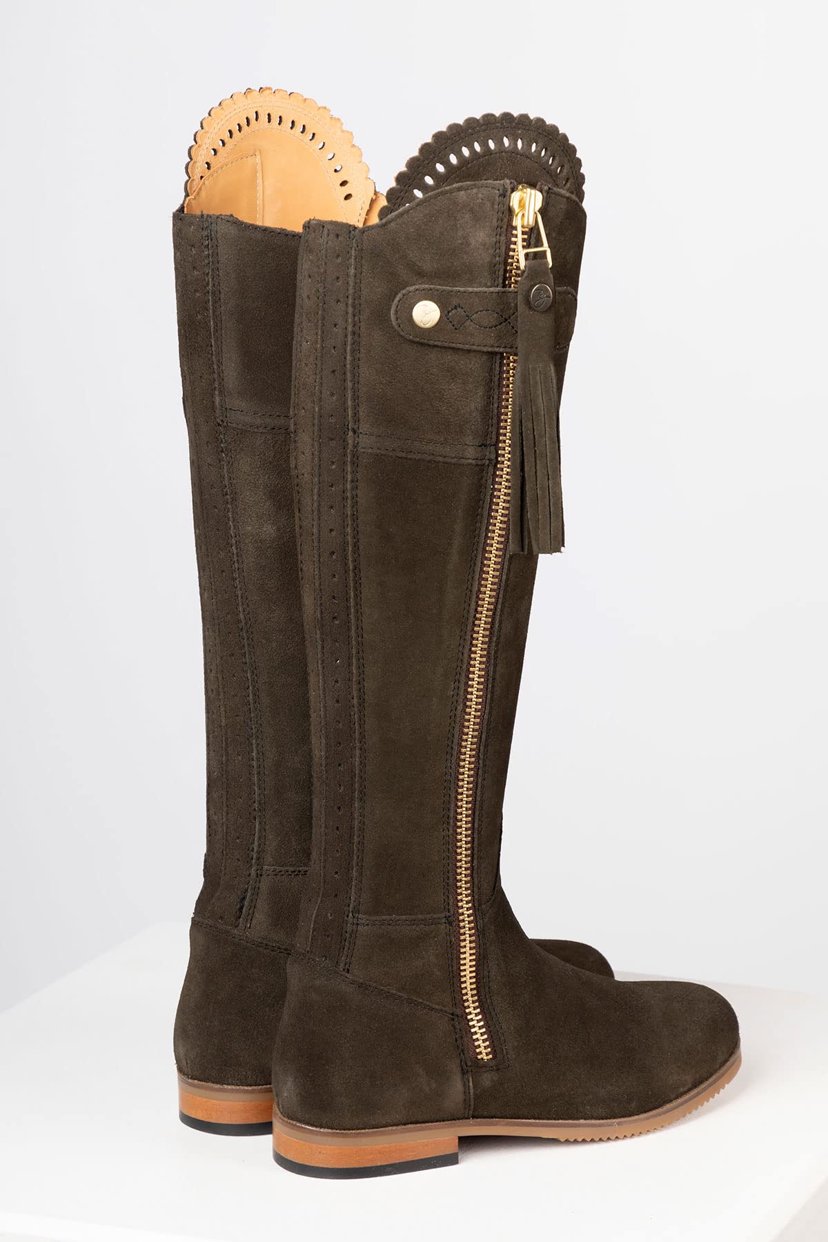 Ladies Regular Fit Spanish Riding Boots Womens Suede Knee High Country Boot