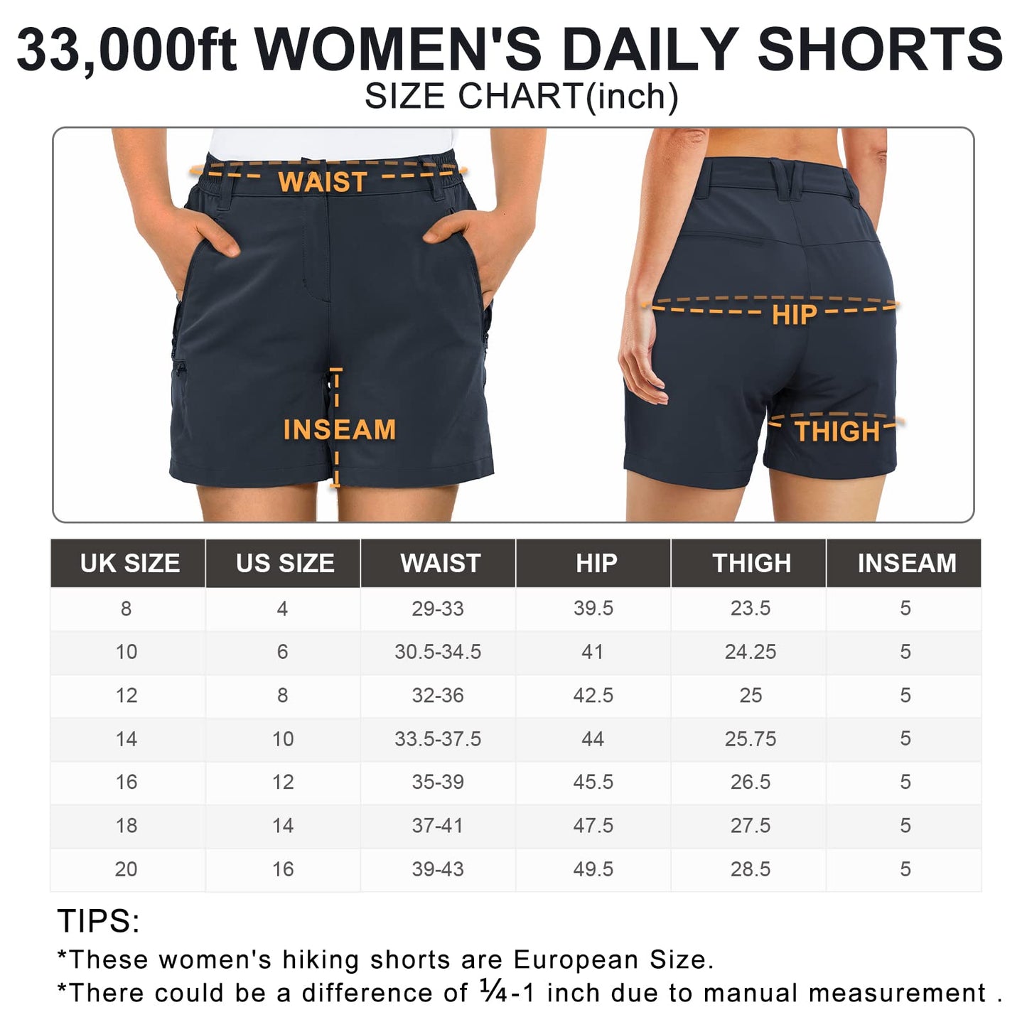 33,000ft Women's Hiking Shorts Quick Dry