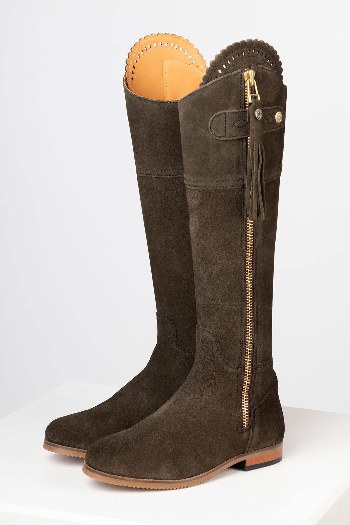 Ladies Regular Fit Spanish Riding Boots Womens Suede Knee High Country Boot