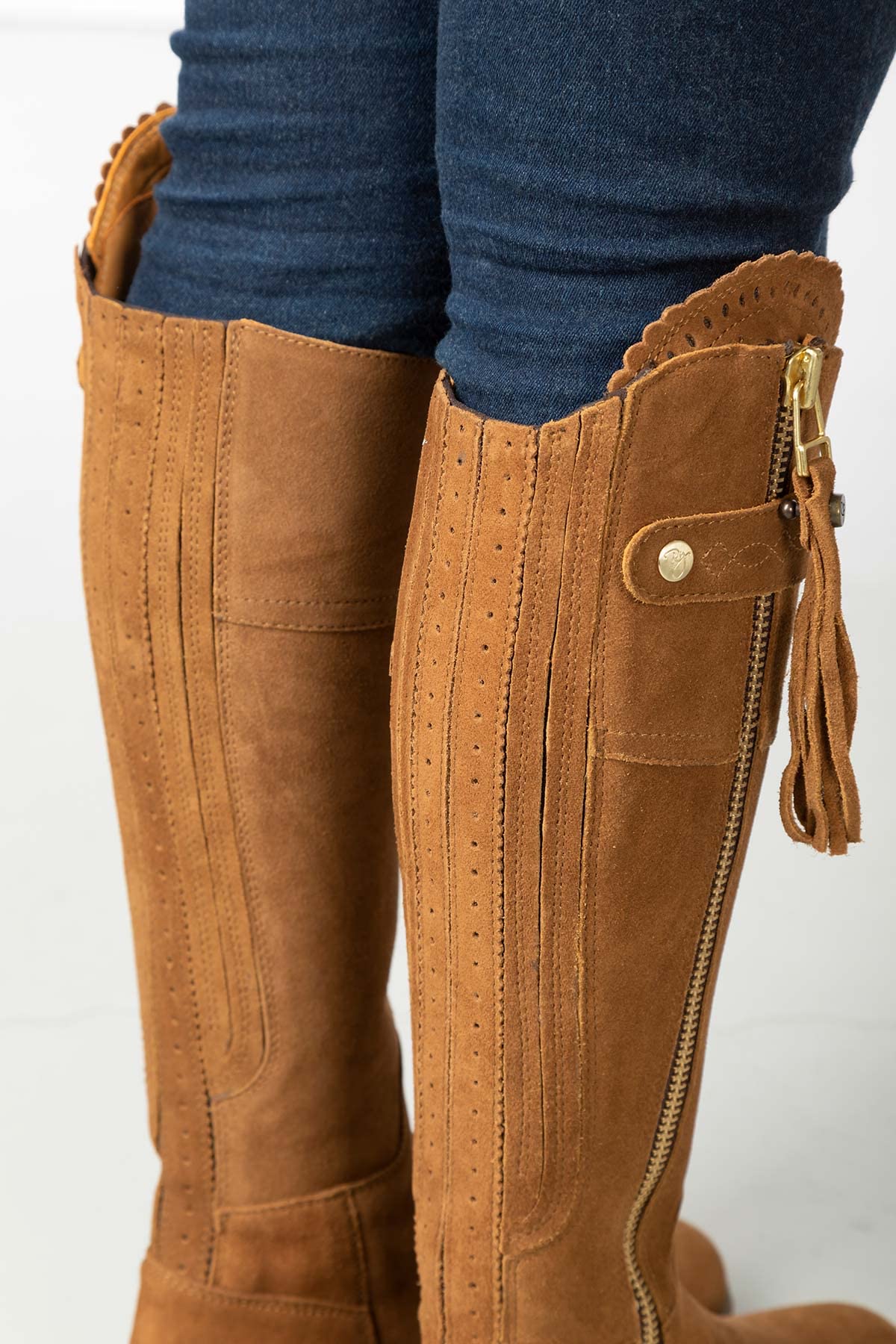 Ladies Regular Fit Spanish Riding Boots Womens Suede Knee High Country Boot