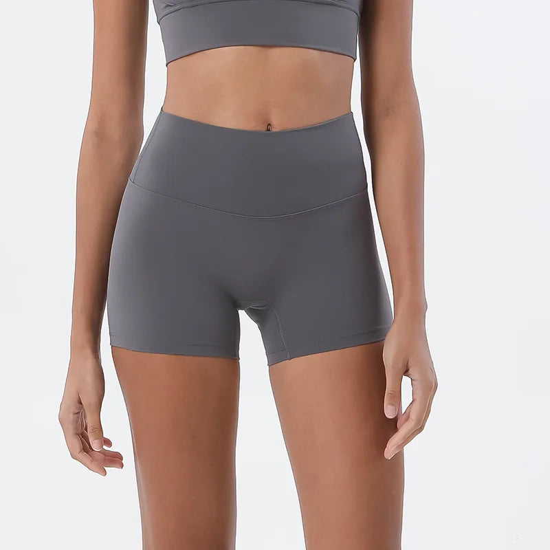 Nylon Gym short Yoga Fitness Women Cycling Shorts Tight Elastic Breathable High Waist Sports Pants No T Lines 13 Colors