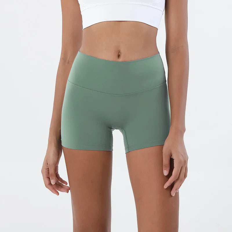 Nylon Gym short Yoga Fitness Women Cycling Shorts Tight Elastic Breathable High Waist Sports Pants No T Lines 13 Colors
