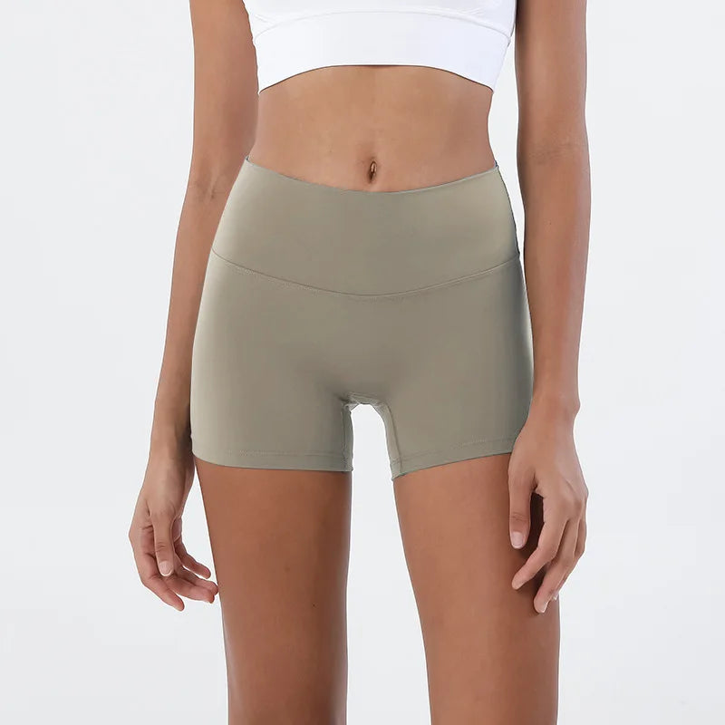 Nylon Gym short Yoga Fitness Women Cycling Shorts Tight Elastic Breathable High Waist Sports Pants No T Lines 13 Colors