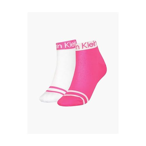 Calvin Klein Women's Logo Welt Quarter 2 Pack (Pack of 2)