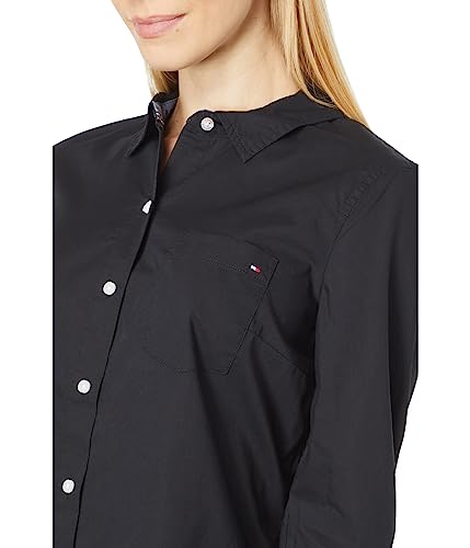 Tommy Hilfiger Women's Plaid Roll Tab Top Button Down Shirt