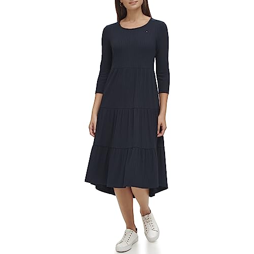 Tommy Hilfiger Women's Pueblo Dot Tiered Dress Casual