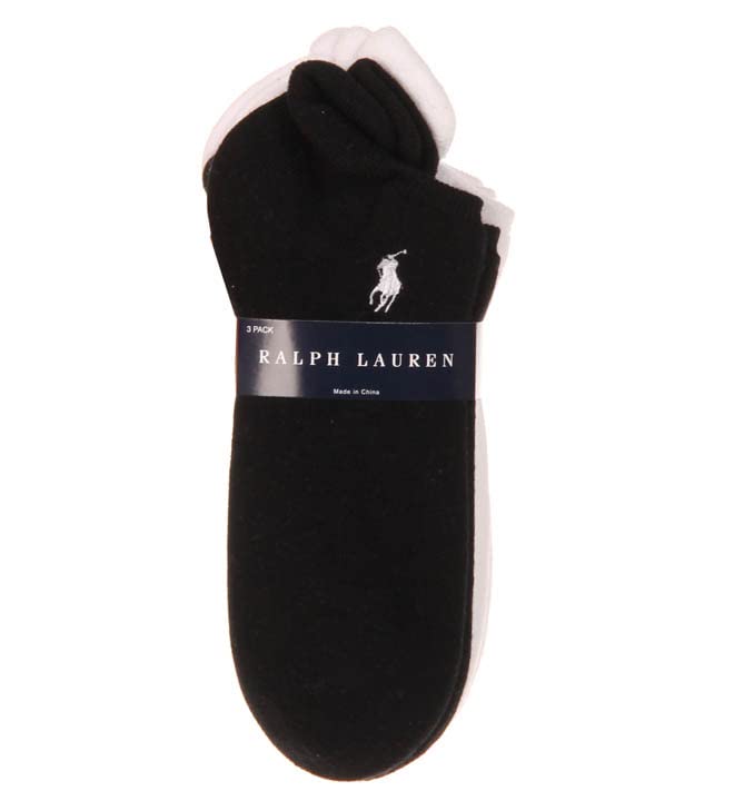 Ralph Lauren Women's 7470 RL Sport Heel Tab Cushion Sole Sock - 3 Pair Pack