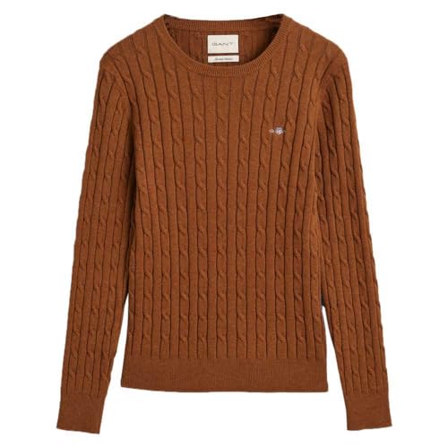GANT Womens Cotton Cable Knit Crew Neck Sweater