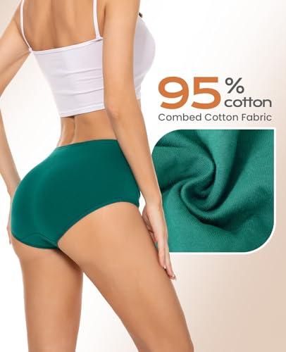 PULIOU Ladies High Waisted Cotton Underwear Panties