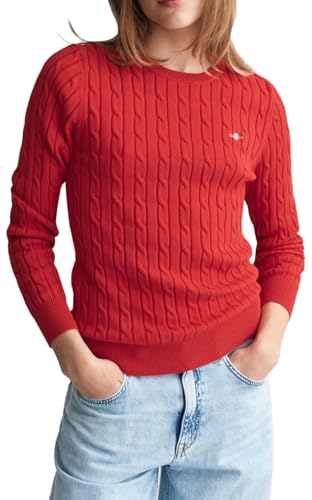GANT Womens Cotton Cable Knit Crew Neck Sweater