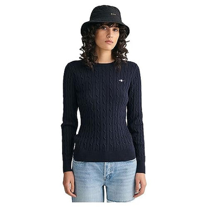 GANT Womens Cotton Cable Knit Crew Neck Sweater