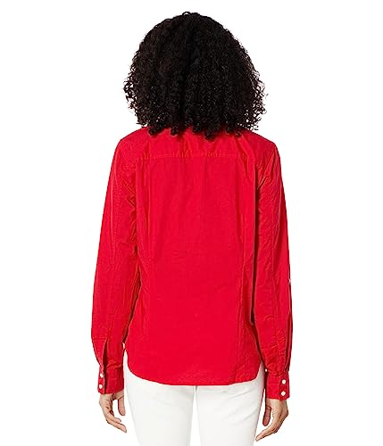 Tommy Hilfiger Women's Plaid Roll Tab Top Button Down Shirt