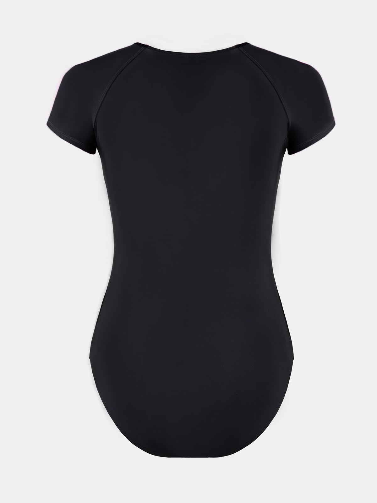 CUPSHE One Piece Swimsuit for Women High Neck Zipper Short Sleeve Bathing Suit