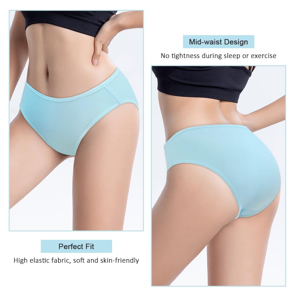 flintronic Women's Underwear, 6 Pcs Cotton Breathable Knickers Multipack