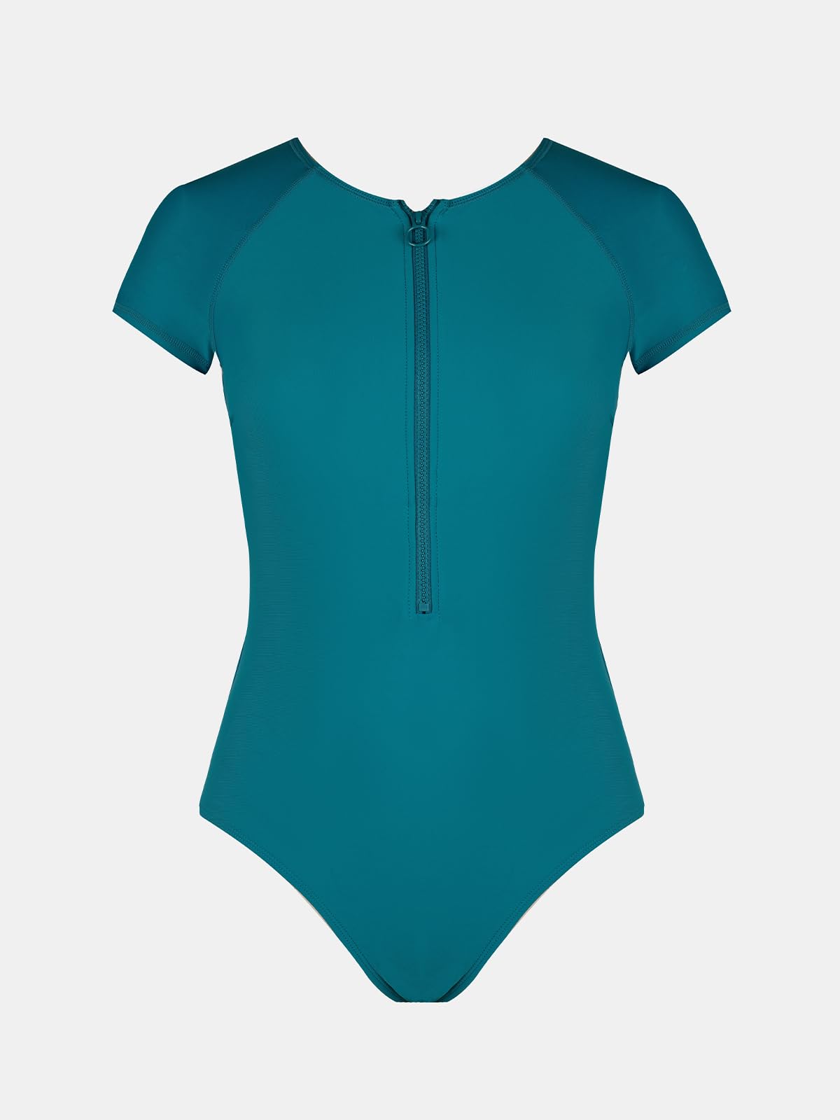 CUPSHE One Piece Swimsuit for Women High Neck Zipper Short Sleeve Bathing Suit