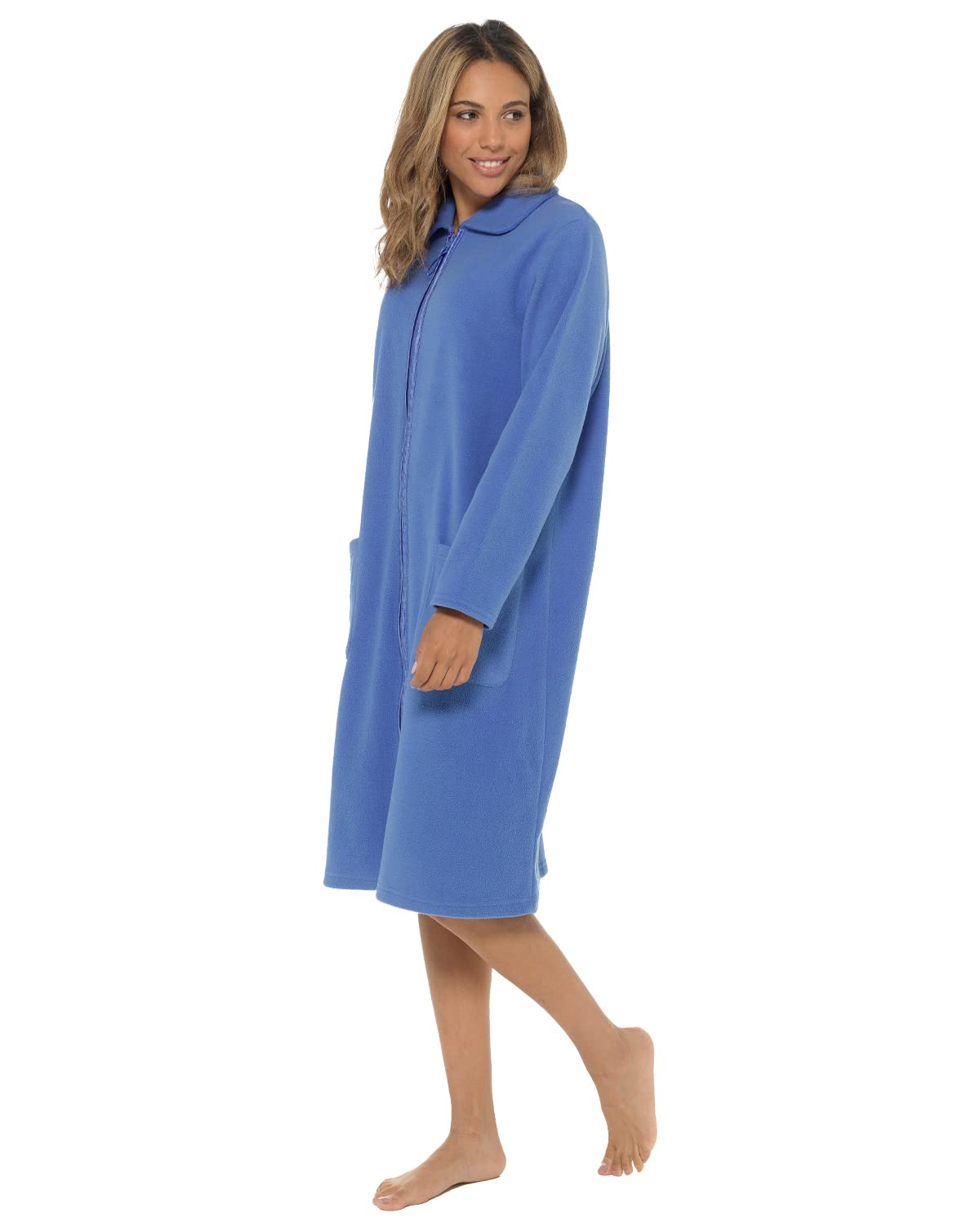Undercover Ladies' Soft Fleece Zip Gown with Satin Trim