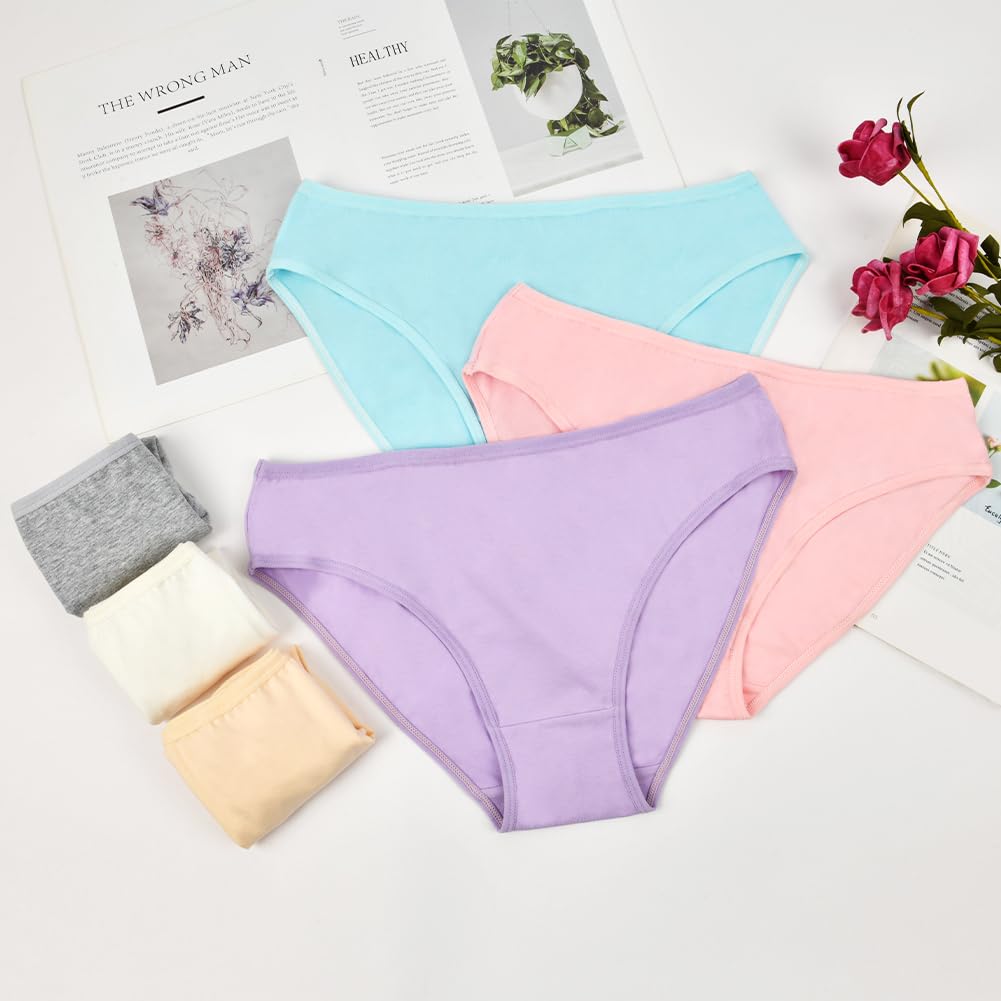 flintronic Women's Underwear, 6 Pcs Cotton Breathable Knickers Multipack