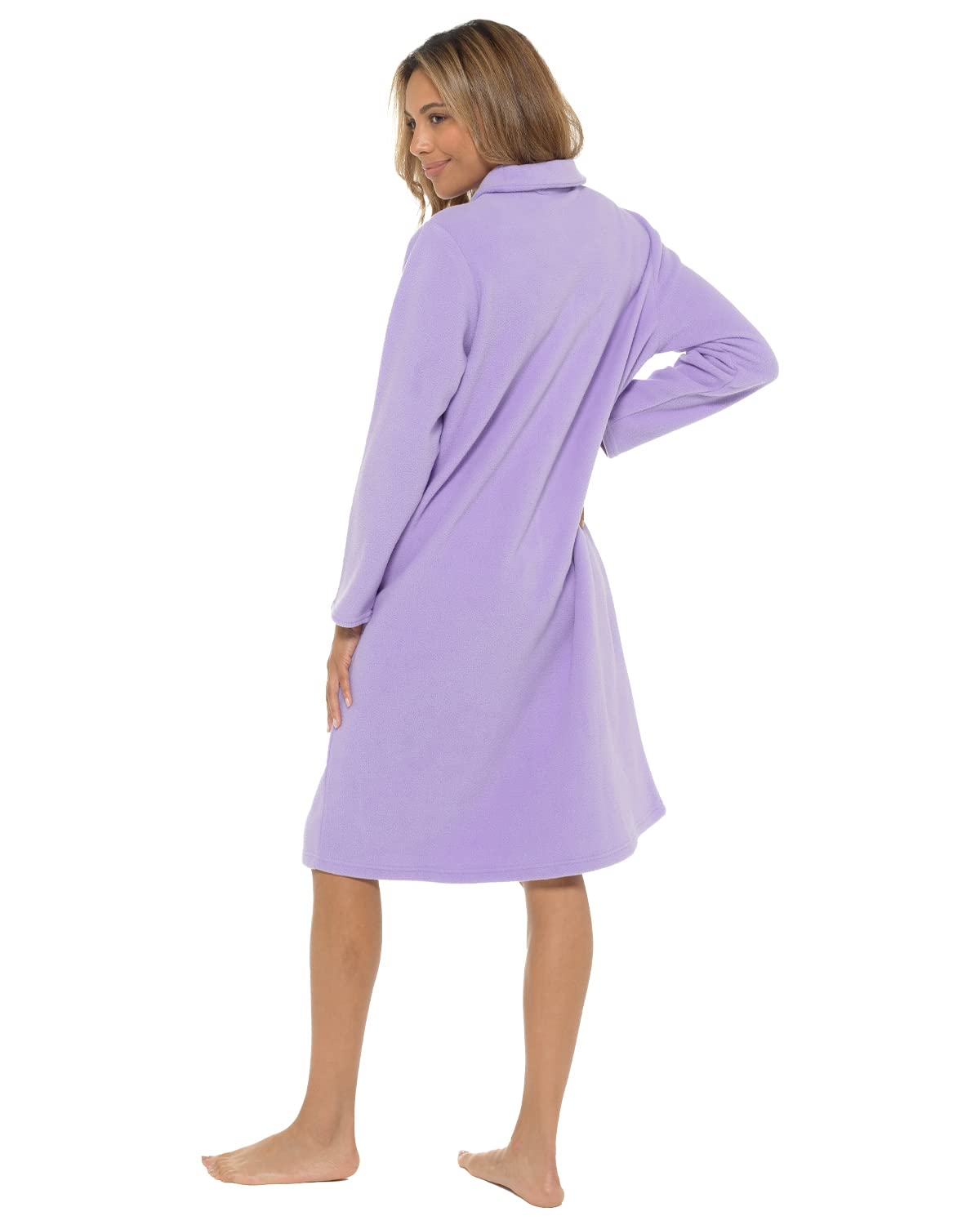 Undercover Ladies' Soft Fleece Zip Gown with Satin Trim