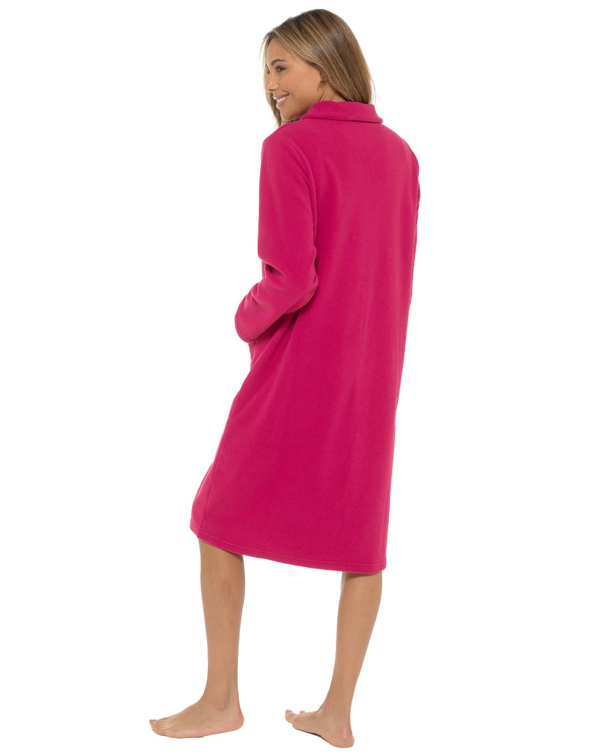 Undercover Ladies' Soft Fleece Zip Gown with Satin Trim
