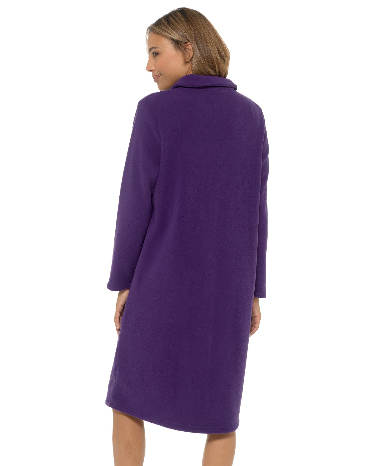 Undercover Ladies' Soft Fleece Zip Gown with Satin Trim