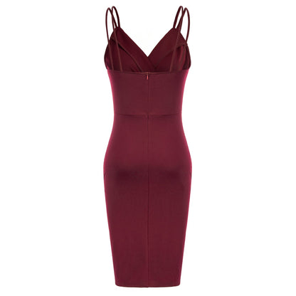 GRACE KARIN Women Sequined Velvet Spaghetti Dress