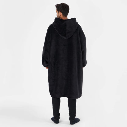 Sienna Extra Long Oversized Blanket Hoodie Wearable Throw with Pockets Sleeves Soft Sherpa Fleece Wearable Throw Giant Sweatshirt, Charcoal Grey