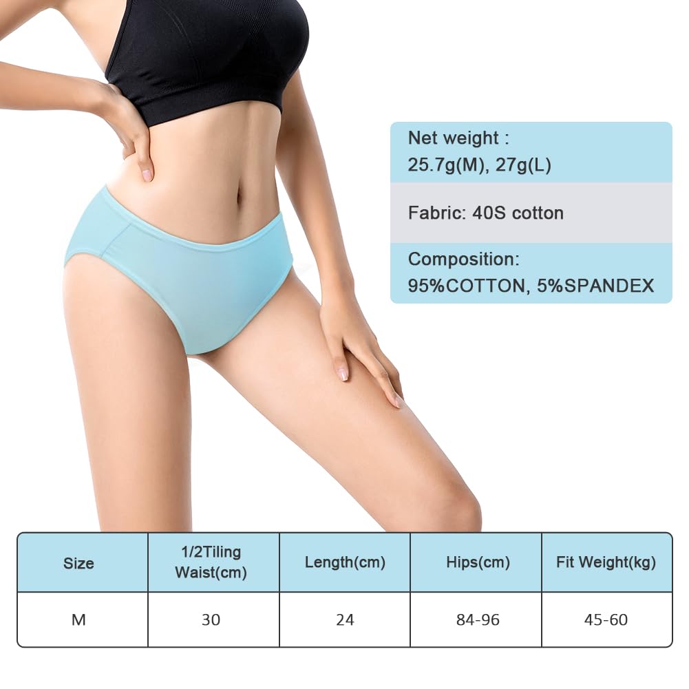 flintronic Women's Underwear, 6 Pcs Cotton Breathable Knickers Multipack