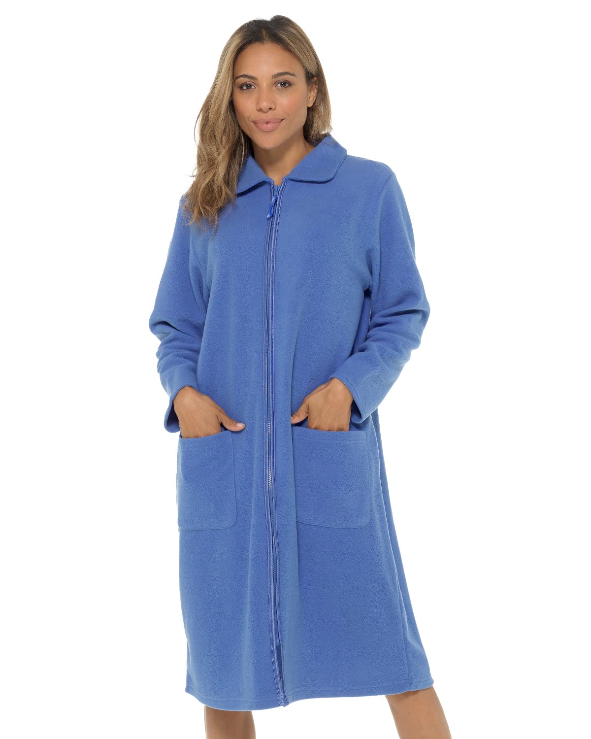 Undercover Ladies' Soft Fleece Zip Gown with Satin Trim