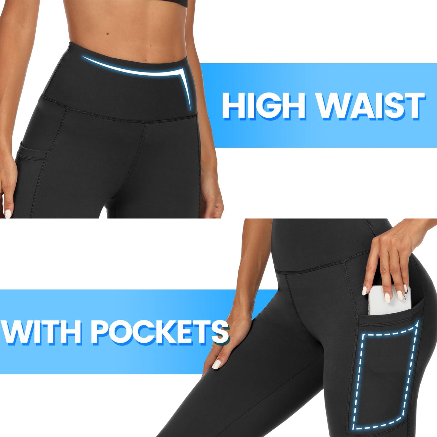 DDOBB 2 Pack Leggings for Women High Waisted