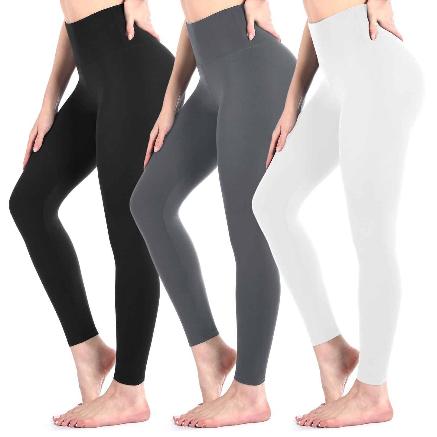 3 Pack Black Leggings for Women