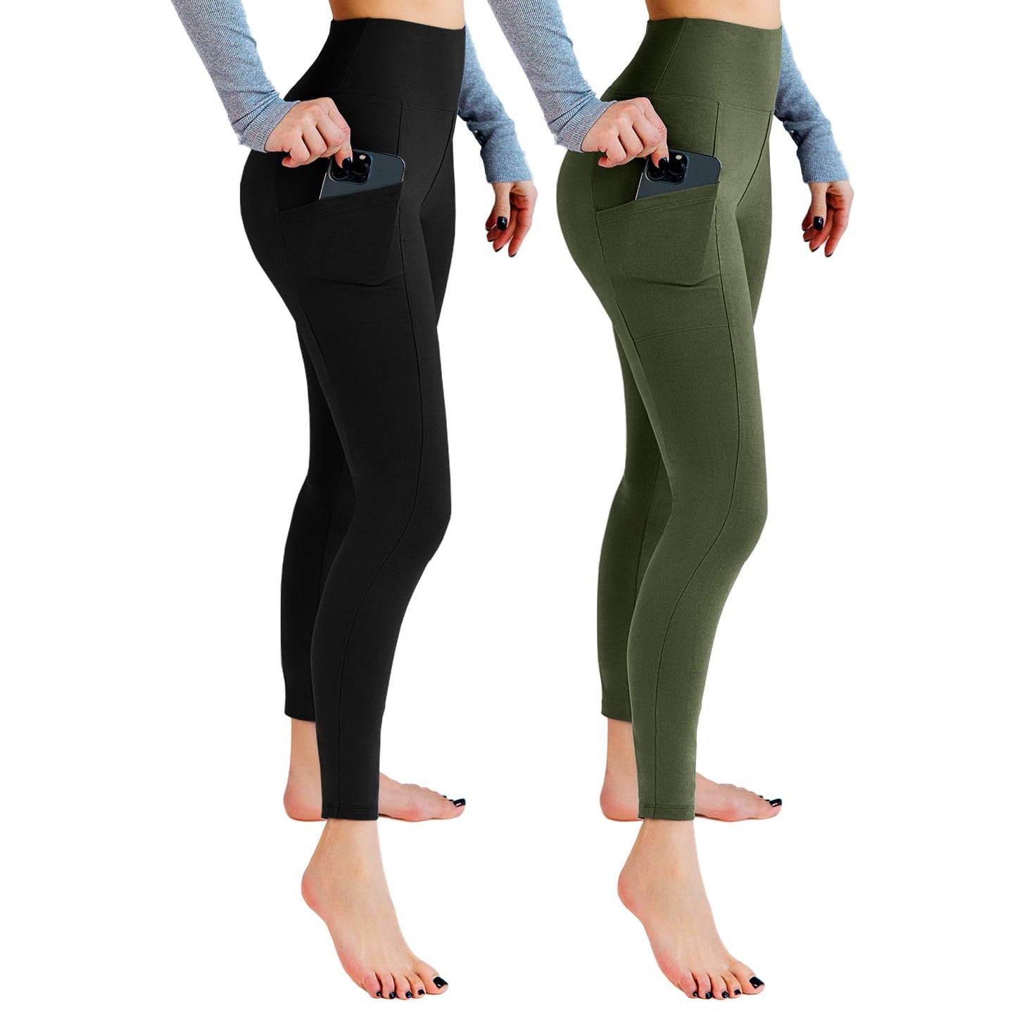 2 Pack Gym Leggings for Women High Waist