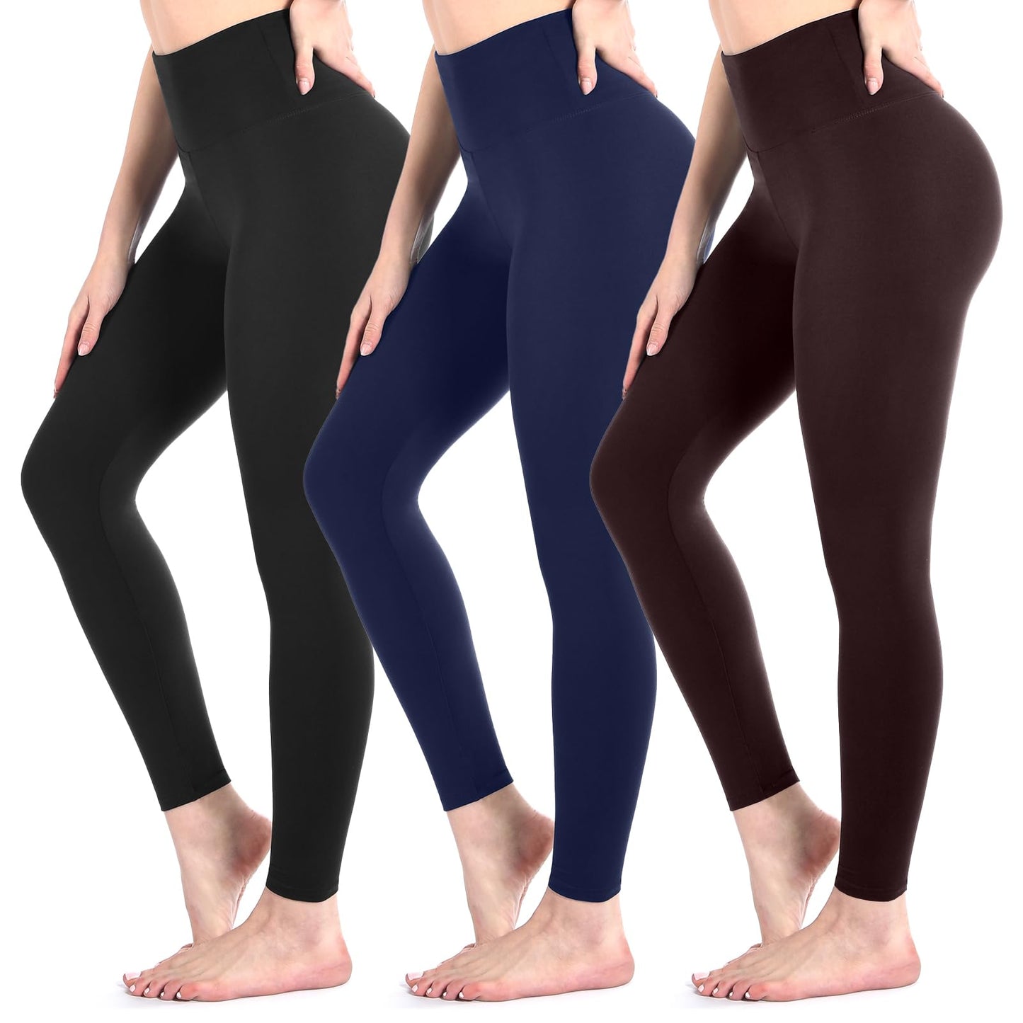 3 Pack Black Leggings for Women