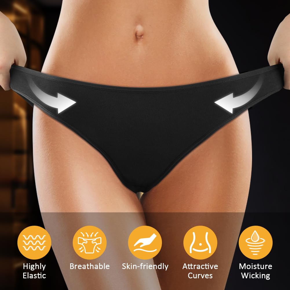 flintronic Women's Underwear, 6 Pcs Cotton Breathable Knickers Multipack
