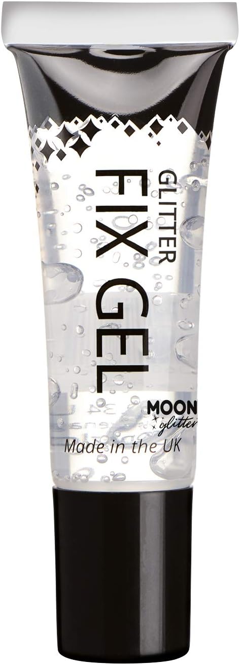 Glitter Fix Gel by Moon Glitter - 10ml - Cosmetic Glitter Adhesive Primer for Face and Body. for All Glitters Including fine, Chunky, Holographic, Iridescent and bio