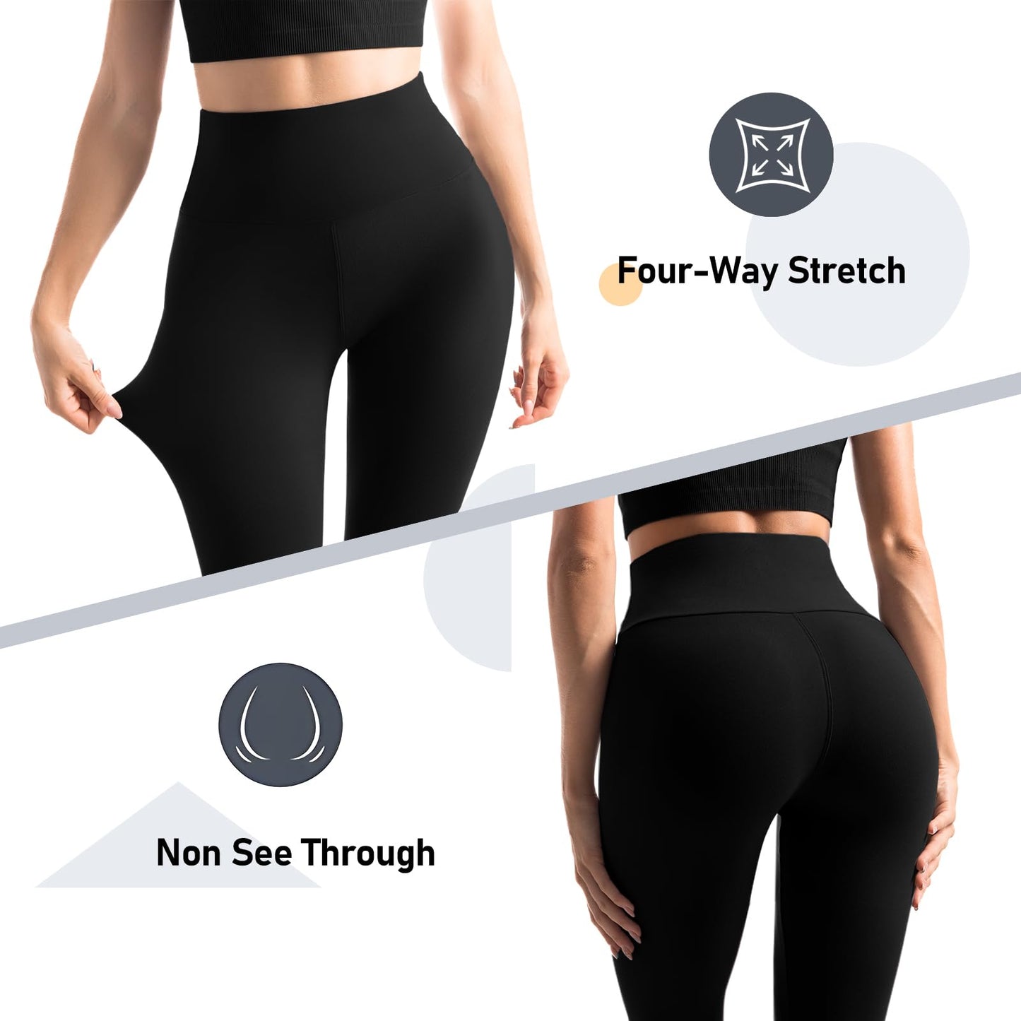 2 Pack Gym Leggings for Women High Waist
