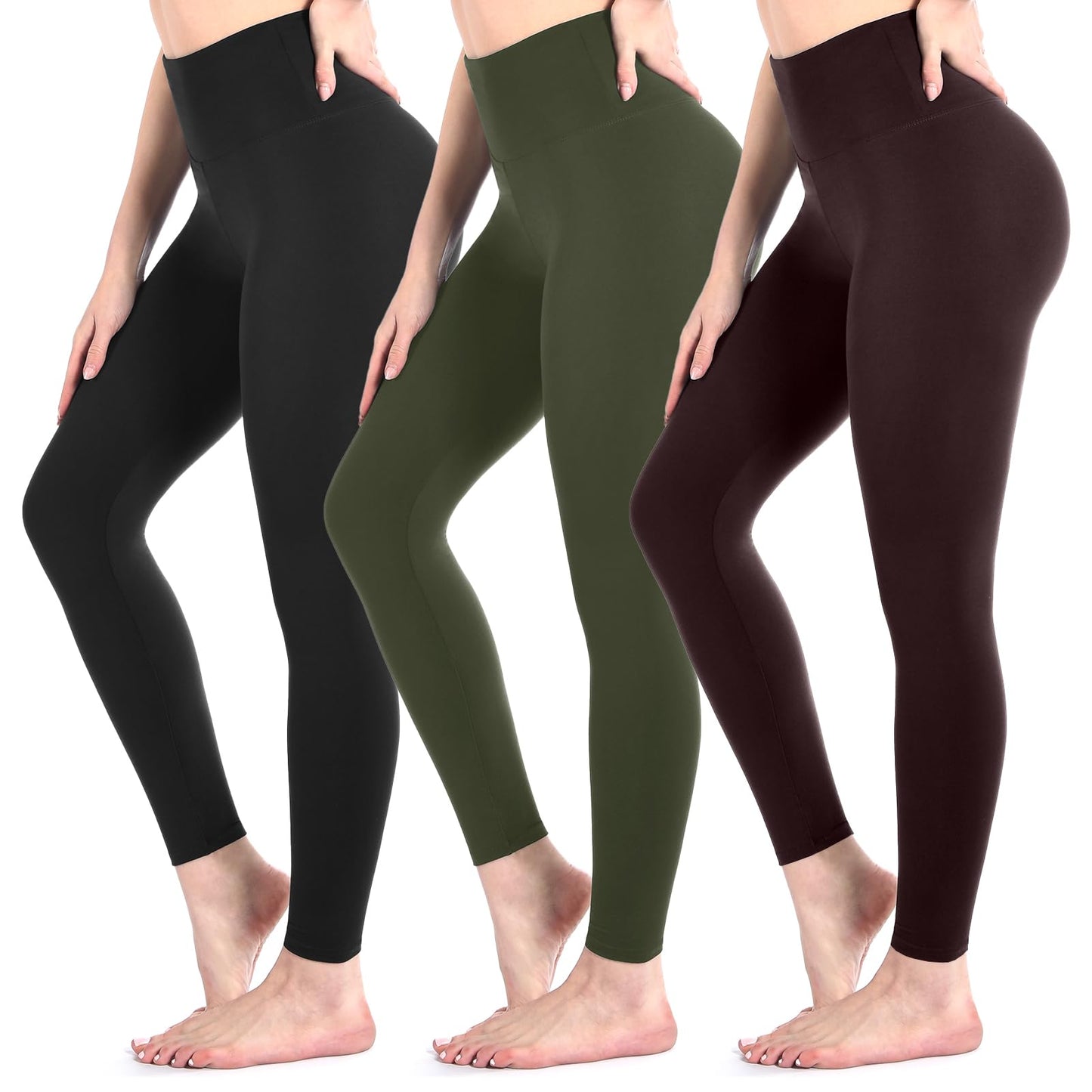 3 Pack Black Leggings for Women