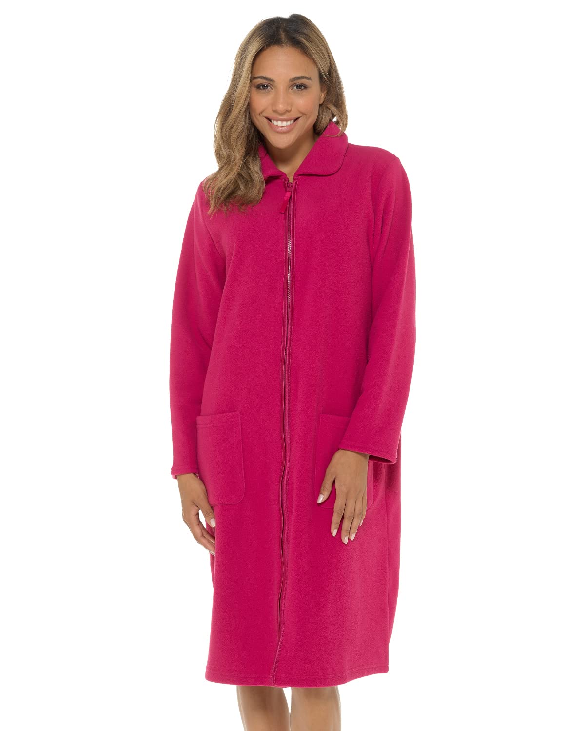 Undercover Ladies' Soft Fleece Zip Gown with Satin Trim