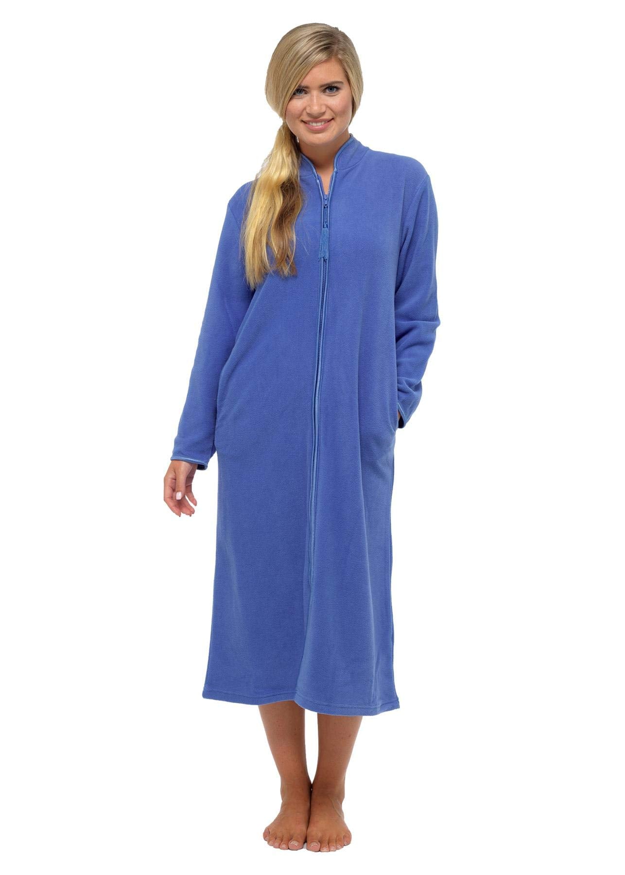 Undercover Ladies' Soft Fleece Zip Gown with Satin Trim