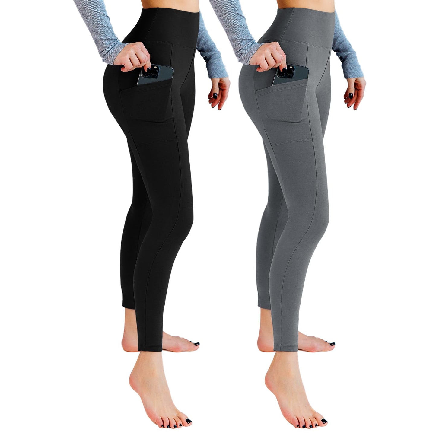2 Pack Gym Leggings for Women High Waist