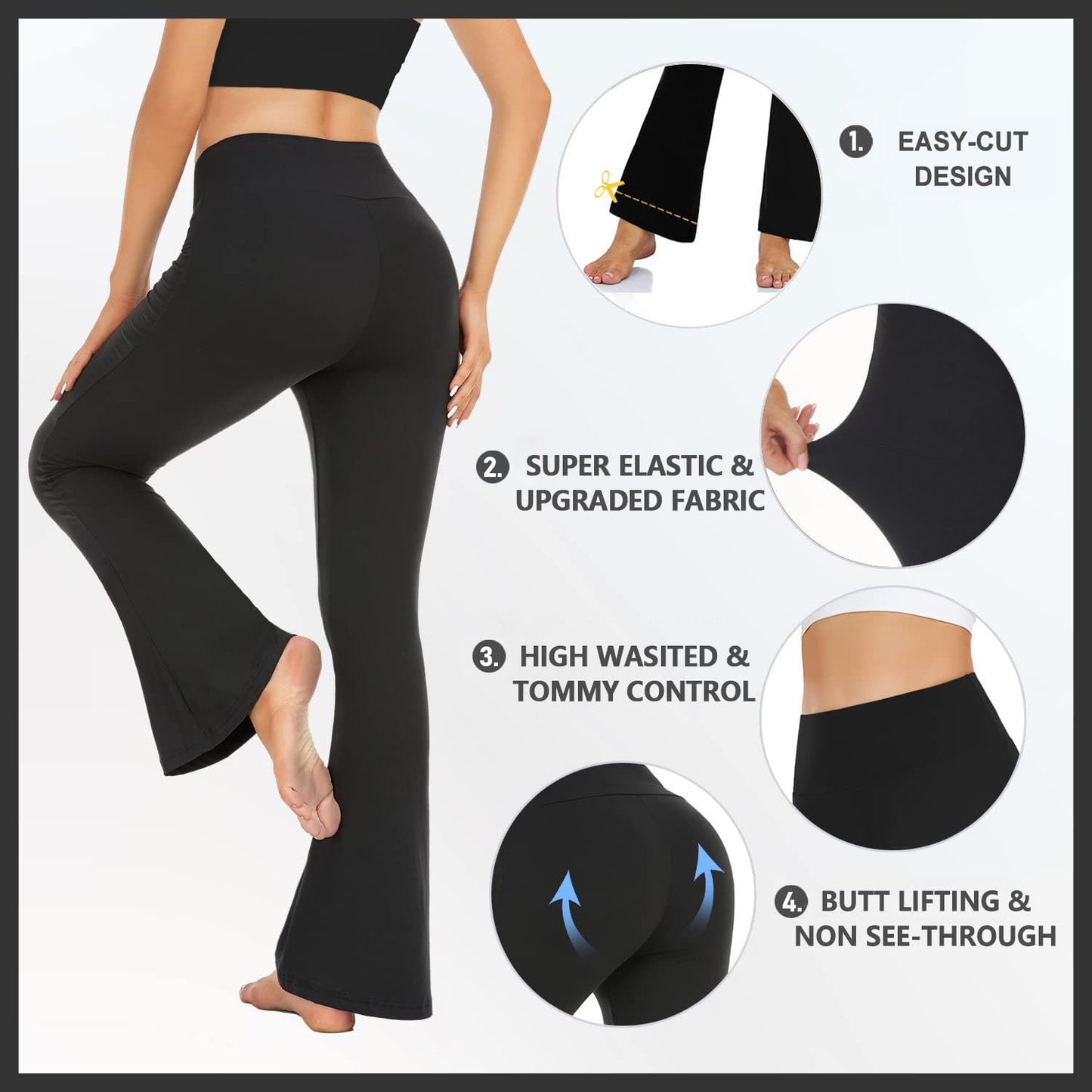 ACTINPUT Yoga Pants for Women Flared Leggings High Waisted Bootcut
