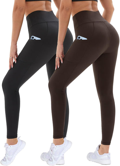 DDOBB 2 Pack Leggings for Women High Waisted