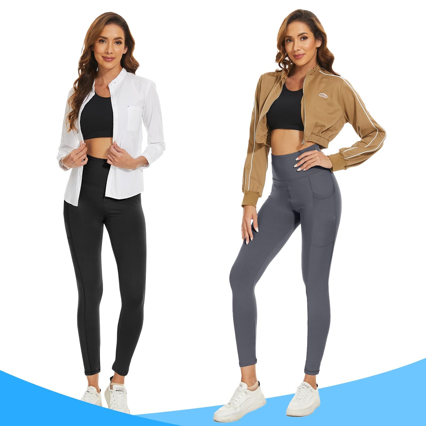 DDOBB 2 Pack Leggings for Women High Waisted