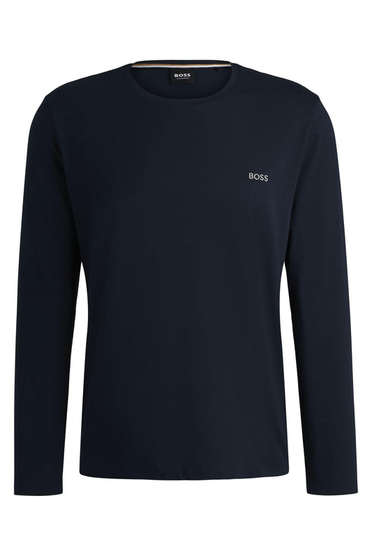 BOSS Mens Mix&Match LS-Shirt R Embroidered-logo T-shirt in stretch cotton